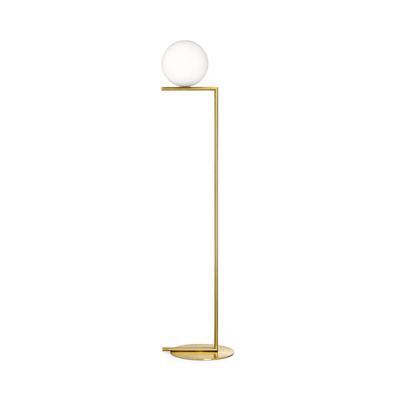 China Modern Classic Design Family Bedside Standing Floor Lamp Home Fixture Led Floor Lamp Gold Round Brass Floor Lamp for sale