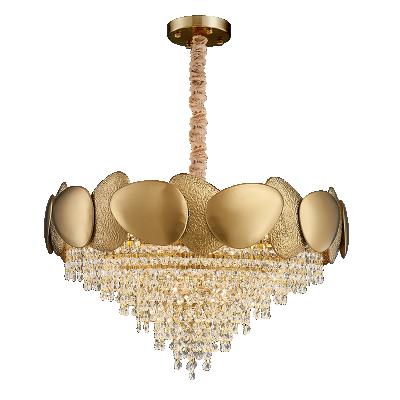 China Creative Modern Crystal Chandelier 2021 New Modern Home Bedroom Living Room Bedroom Dining Room Club Shell Stainless Steel Crystal Lamp for sale