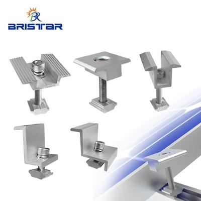 China Mid Clamp for Solar Mounting System BRISTAR PV Aluminium Solar Panel Mounting Brackets Mid Clamp end Clamp for sale