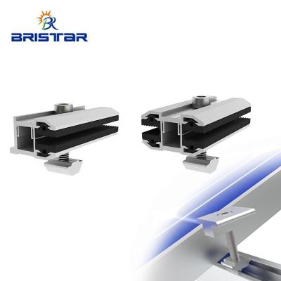 China Frameless Solar Panel mid/End Clamps BRISTAR Ribbon Ends Clamps Solar Panel Frameless Mid Clamp PV Mounting Structure for sale