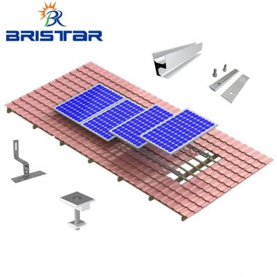 China Solar Panel Installation BRISTAR solar concrete tile PV roof panel photovoltaic mounts stent racks hook system for shingle tile roof for sale