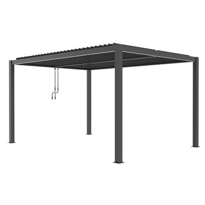 China Easily Assembled Outdoor Sun Screen Manual Control Canopy Pergola Bioclimatic Aluminum for sale