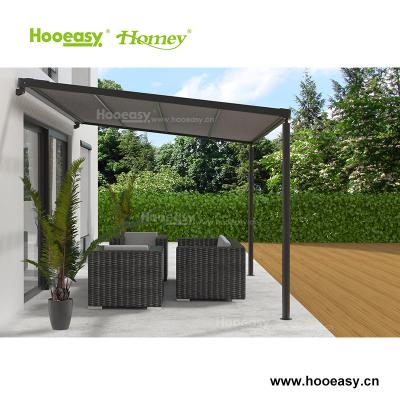 China Reasonable Price Easily Assembled Waterproof Black Wrought Iron Pergola Covers Outdoor Shade for sale