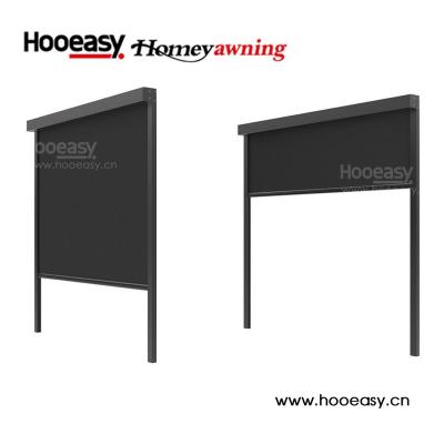 China UV Protection Hooeasy&Homey Motorized Outdoor Windproof Pergola Roller Blinds With Side Track for sale