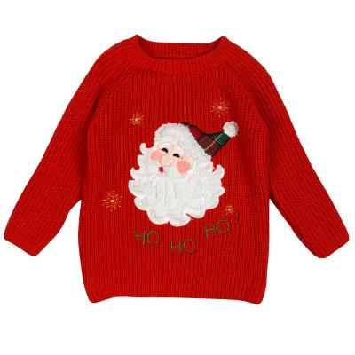 China Christmas Knitted Santa Claus Pattern Wool Casual Winter Kids Warm Sweater 2019 Sweater Applique Embroidery Anti-Shrink for sale