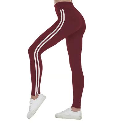 China Breathable Europe And The United States Can Be Customized Color High Waist Stretch Sports Pushing Wind Ladies Yoga Nine Point Pants for sale