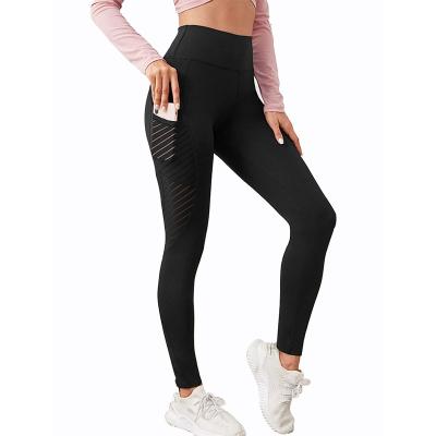 China Breathable European and American Hot Selling Mesh Pocket Quilting Elastic Peach Hip Sports Yoga High Waist Nine Point Gaiters Women for sale