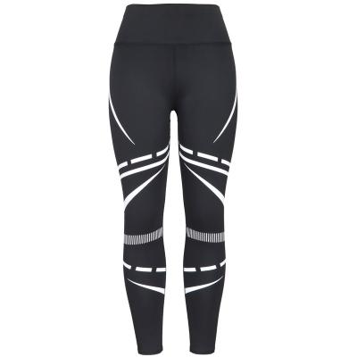 China 2022 New Breathable White Black Printed Yoga Pants Sports Yoga Gaiters High Waist Simply Fit High Quality Long Pants Gaiters for sale