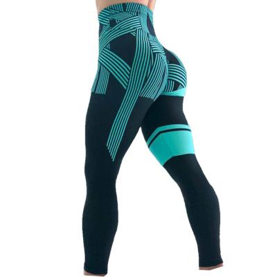 China Breathable Europe and the United States explosion of high-waisted stretch tight outer wear women's digital printing stretch yoga pants for sale