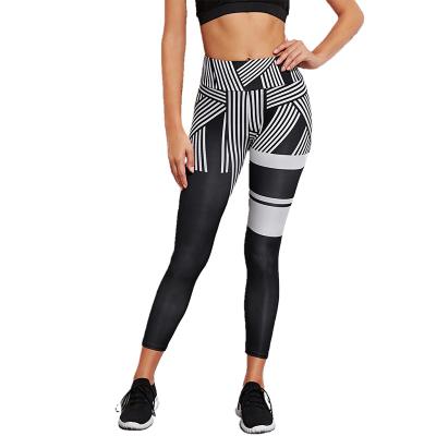 China Breathable Europe and the United States explosion of high-waisted stretch tight outer wear women's digital printing stretch yoga pants for sale