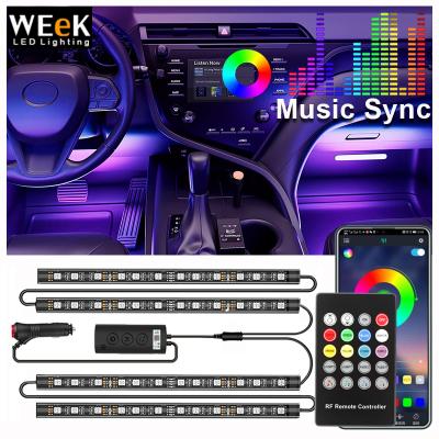 China Interior Car Interior Lights, LED Car Strip Lights App Control Ambient RGB Car Light Kit, DIY Mode and Music Sync Under Dash Car Lighting for sale