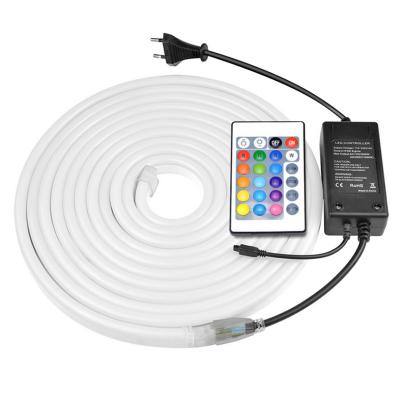 China LANDSCAPE RGB LED Neon Light Cable IP67 Waterproof 110V/220V With Remote Controller And Power Plug Roll Kit 5m for sale