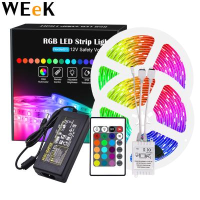 China LANDSCAPE 10m Flexible LED Strip Light RGB 5050 Ribbon Led Strip RGB Diode Light 12V DC + Remote Control for sale