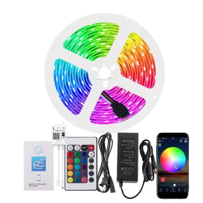 China Landscape Lights Lights Strip Music Sync, App Control with Remote, 5050 RGB LED Strip Light Color Changing Remote 24-Key for sale