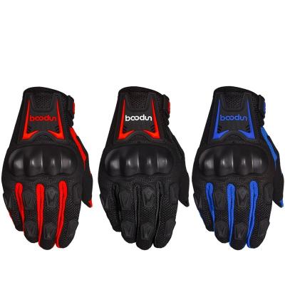 China Wholesale custom made breathable/anti-slip/shockproof mens clothing motorcycle gloves with black anti jump leather with phone workable racing glove for sale