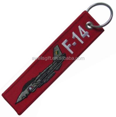 China Double sided woven keyholder/polyester twill key ring for sale