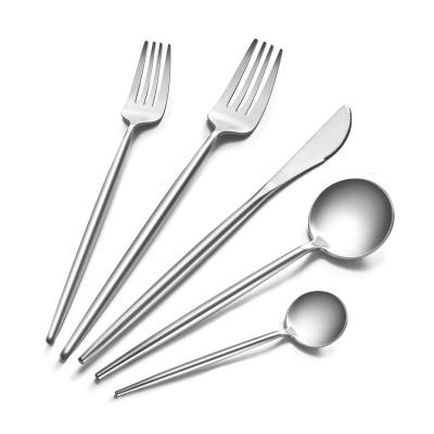 China Stainless Steel Flatware Silverware Portugal Style Jam Butter Knife And Fork Set Sustainable Kitchen for sale