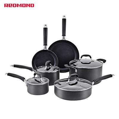 China Sustainable Redmond Hard Anodized Stainless Steel Granite Stick Ceramic Kitchen Non Cooking Pot Set Non Stick Cookware Sets for sale