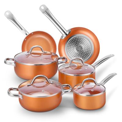 China 10pcs durable stainless steel stock /cookware pot set casserole set pots non stick pots cookware sets for sale