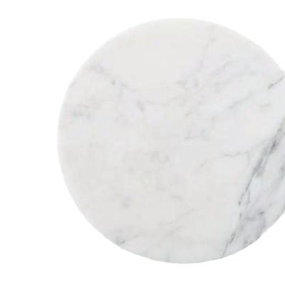 China Marble White Round Table Good Quality Nature Stone Italy Carrara Coffee Table Elegant Marble Coffee Table White for sale