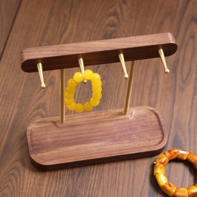 China Durable Jewelry Earring Display Customized Modern Bracelet Stand Wooden Jewelry Display Rack for sale