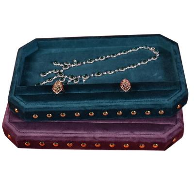 China JINSKY Fashion Velvet Jewelry Serving Tray Empty Jewelry Tray For Store for sale