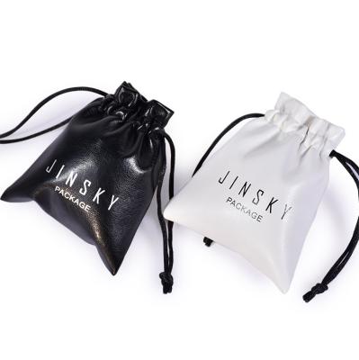 China Custom Printed Storage JINSKY Jewelry Packaging Leather Jewelry Pouch With Logo for sale