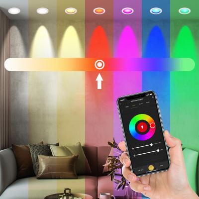 China APP control high brightness household lighting easy installation round rgb led downlight 9w wifi rgb led downlight for sale