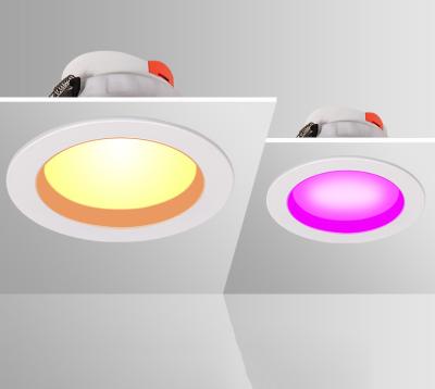 China Fashionable Customized APP control dimmable RGB led downlight smart WIFI RGB color changing 7w LED DOWNLIGHT for sale