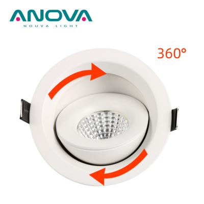 China Ultra thin recessed ceiling light 360 degree rotation body 9.7w triac LED aluminum housing dimmable downlight for sale