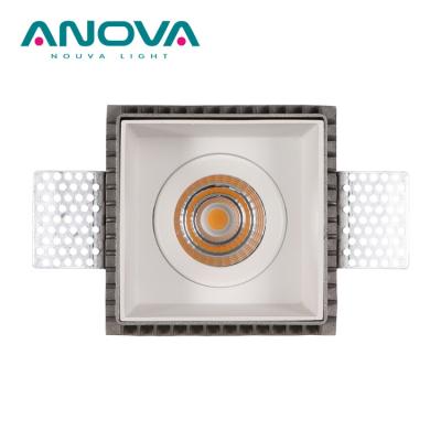 China Aluminum Deep Anti-glare Recessed COB LED Downlight Square 7W Anti-glare Spot Light IP20 Trimless Adjustable COB for sale