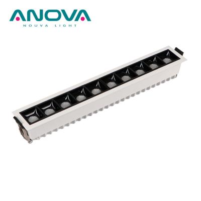 China Anti-glare 10W LED chip fixed spot lights structure CRI80 aluminum housing reflector recessed LED linear light for sale