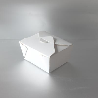 China Disposable White Cardboard Food Container Lunch Box for sale