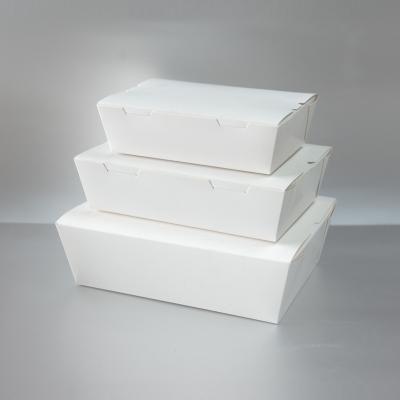 China Disposable Plain Paper Food Packaging Disposable White Quick Box for sale