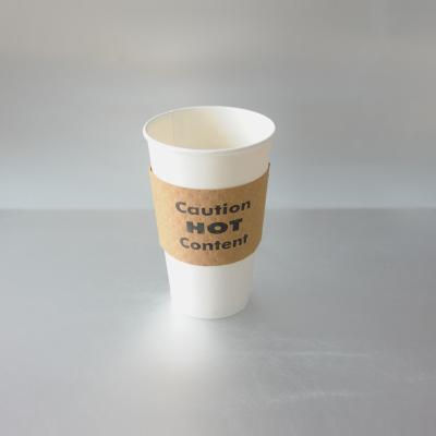 China Custom Design Disposable Printed Kraft Paper Coffee Cup Jacket for sale