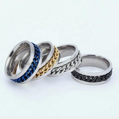 China Worry Ring Stainless Steel Rotating Ring Mens Jewelry Spinner Ring Titanium Steel Spinner Ring Stainless Steel Stainless Steel for sale