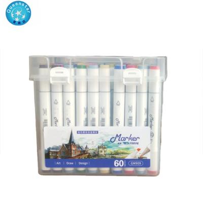 China Entry Level Drawing Alcohol Based Art Marker Pen Set of 60 Colors Gift Promotional New Product for sale