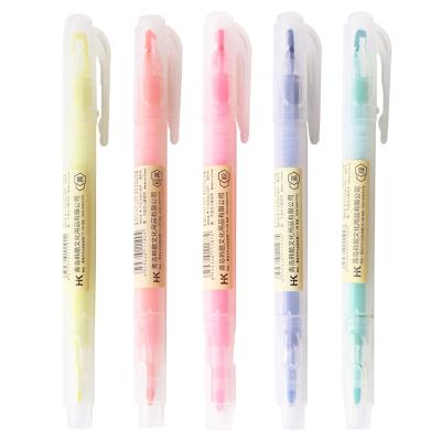 China office & Hot Sale Non-Toxic School Markers Double Headed Highlighter Pen With Highlighter Bar for sale