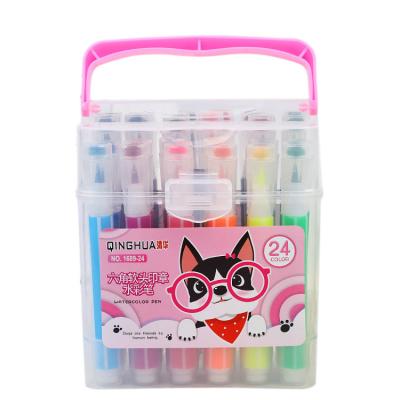 China Creative Cartoon Seal Watercolor Pen Student Washable Drawing Pen School Supplies Kindergarten Soft Key Kindergarten Gifts Office and School for sale