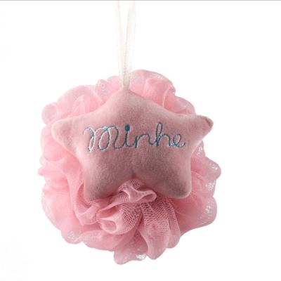 China EXFOLIATING Super Soft Big Star Bath Ball Cute Flower Scrubbing Back Foaming Toiletries Bathing Flower Shower Sponge for sale