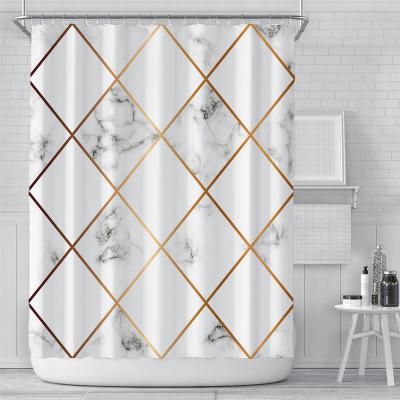 China Sustainable Customized Shade Textured Waterproof Bath Curtain Washable , 180*180cm Geometric Shower Curtain for sale