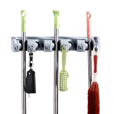 China Aluminum Rail 3.4.5 Loops Viable Storage Clips Wipe Clip Organizer with Hanger Holder Wall Mounted Broom & Broom Hooks for sale