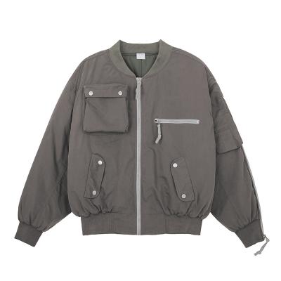 China OEM QUICK DRY Custom Fashion Long Sleeve Lapel Button Up Cotton Casual Loose Jacket Large Cargo Pockets Plus Size Mens Jackets for sale