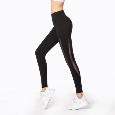 China Plus Size Legging, Yoga High Mesh Stitching Leggings With Pockets Breathable Butt Fitness Sports Crac! crack! Waisted Workout for sale