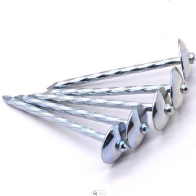 China Umbrella Umbrella Head Roofing Nails / Corrugated Nail Galvanized Twisted Leg for sale