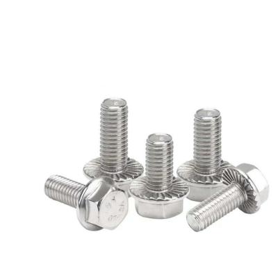 China Industry 304 Stainless Steel External Hexagon Flange Bolts Hexagon Head Flange With Non Slip Teeth Screws for sale