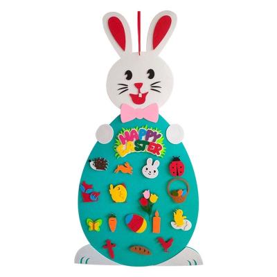 China Home Felt Fabric Custom Design Easter Decorative Felt Bunny With DIY Ornaments for sale