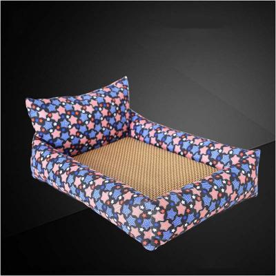 China Breathable Detachable Machine Washable Durable Pet Bed Cotton Cushioned Bed With Cooling Mattress for sale