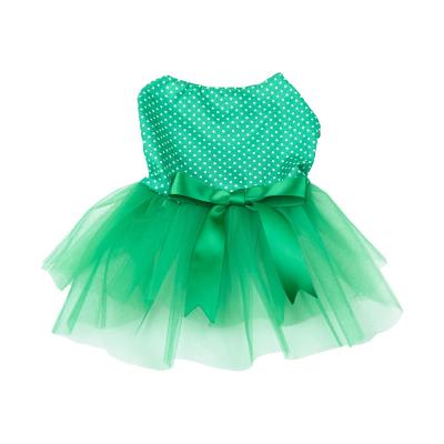 China Pet Dotted Top Light Skirt Green Summer Dress For Stocked Kitty Or Slimy for sale