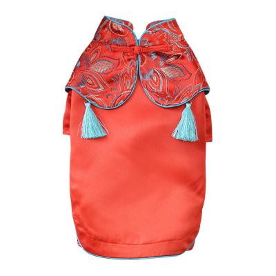 China Cute And Stylish Chinese Style Summer Spring Dog Dress Stocked Qipao Clothes for sale